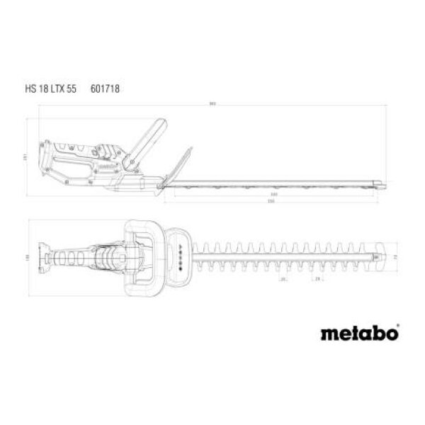 Metabo Akku-Heckenschere HS 18 LTX 55 - 6017188500-1