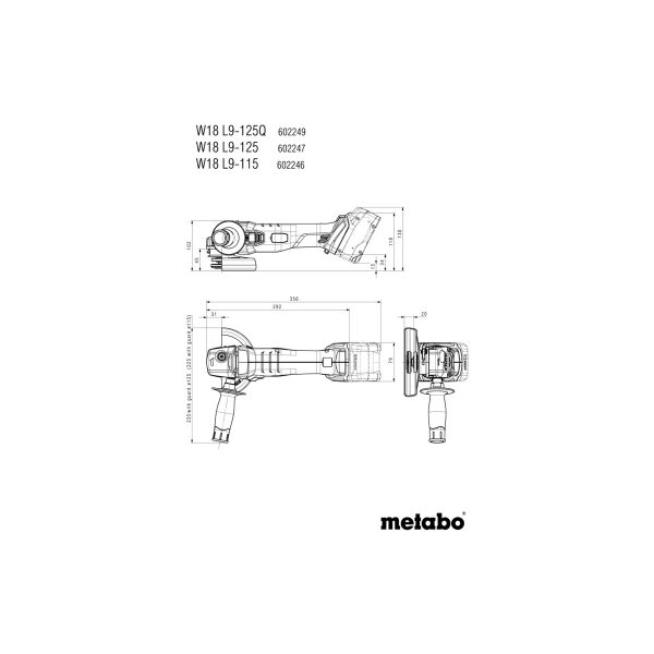 Metabo Akku-Winkelschleifer W18 L9-125 Q - 602249840-3